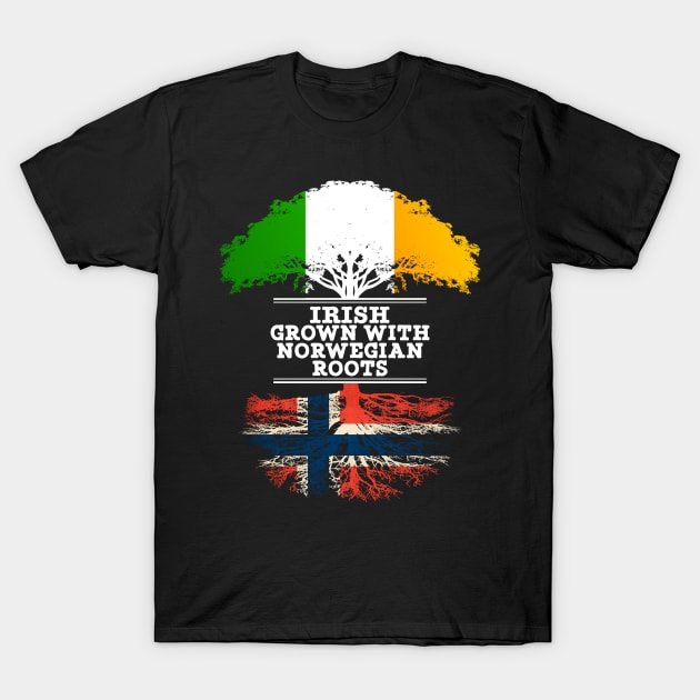 Irish Grown With Norwegian Roots - Gift for Norwegian With Roots From Norway T-Shirt by Country Flags